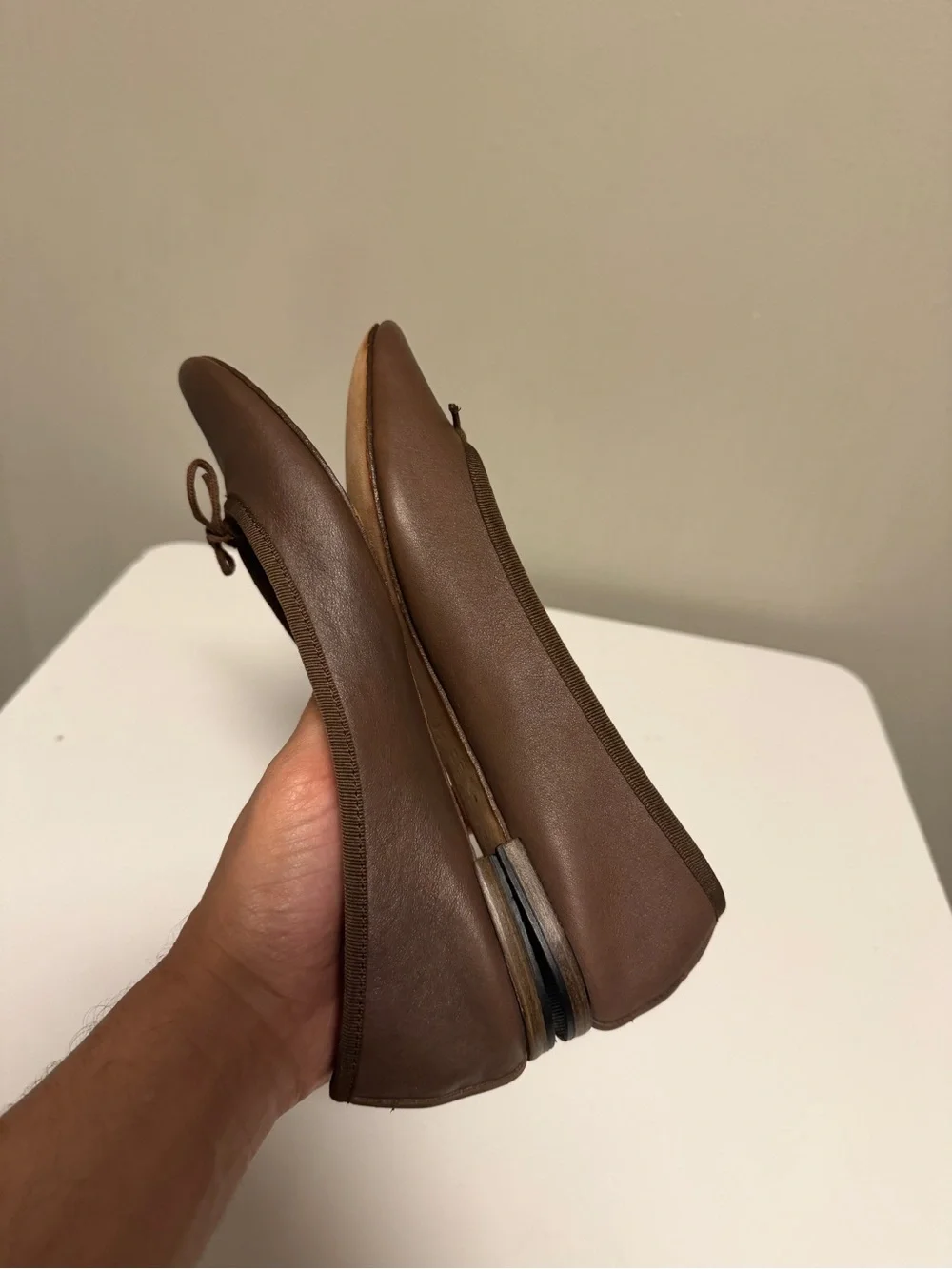Repetto Cendrillon Ballet Flats Ristretto Brown Leather Women’s EU 41 US 10